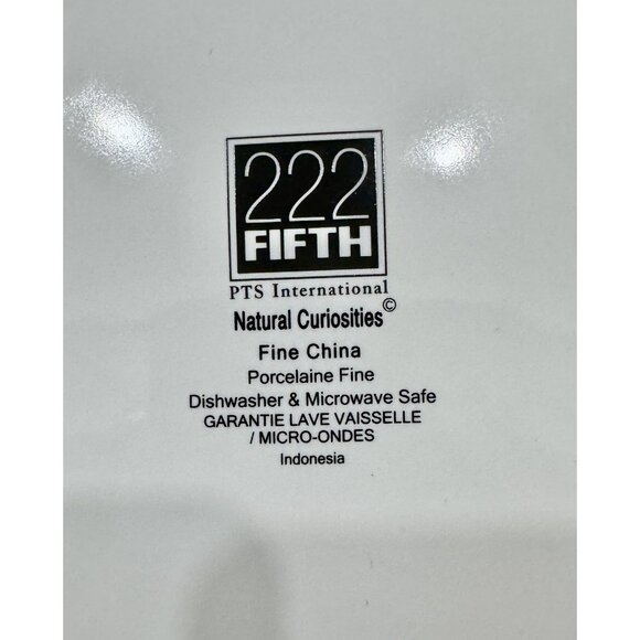 222 Fifth Natural Curiosities Dinner Plate Set Of 4 Floral Blue Scalloped Lot 2 - Picture 9 of 9